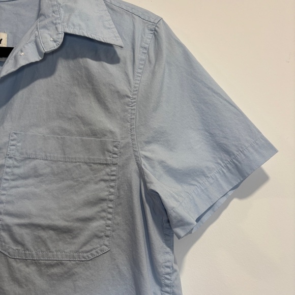 Sunday Best Aritzia Small Light Blue Cropped Button Down Shirt Short Sleeve Top - Picture 6 of 13